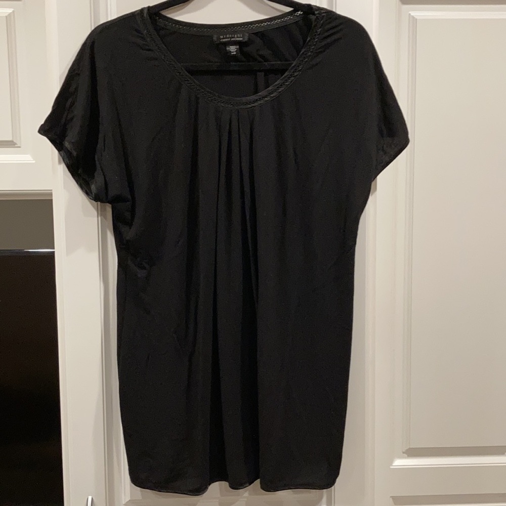 Black s/s pajamas elastic waist pants size L